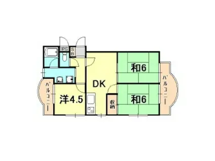 シャルム三田(3DK/3階)の間取り写真