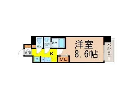 プレサンス大須観音ディオ(1K/10階)の間取り写真