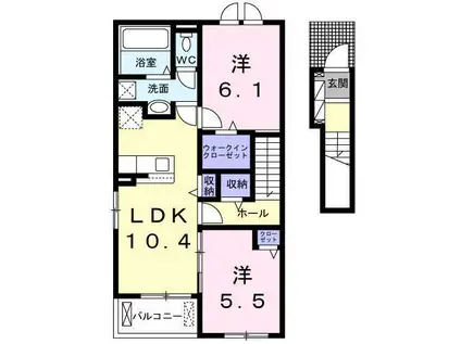 LUNA PIENA(2LDK/2階)の間取り写真