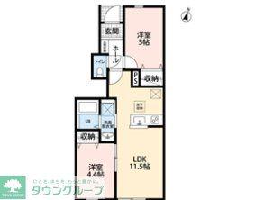 リーブルファイン川口榛松(1LDK/1階)の間取り写真