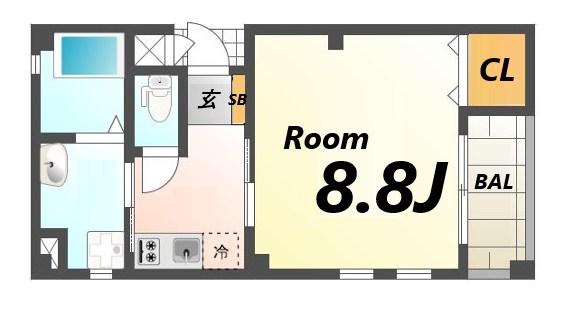 BR東延末(1K/3階)の間取り写真