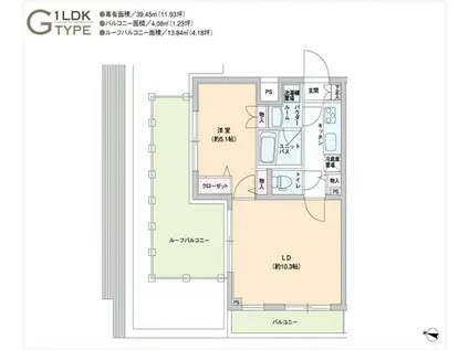 スカイコート蒲田イースト(1LDK/4階)の間取り写真