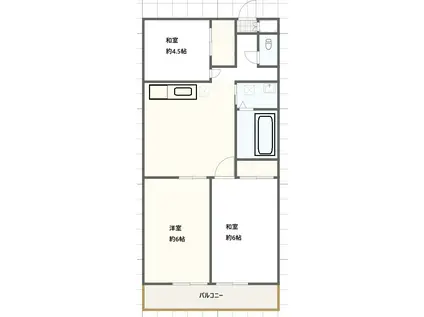 コーポエガワ(3DK/3階)の間取り写真