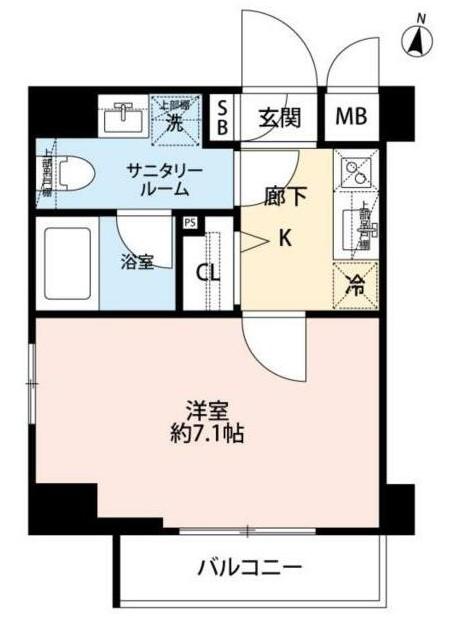 GRAND CONCIERGE 恵比寿 グランドコンシェルジュ恵比寿(1K/7階)の間取り写真