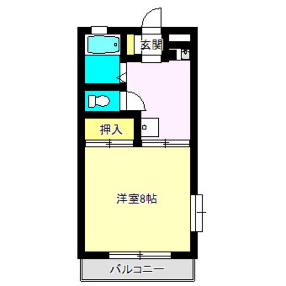 サンハイツ(1K/2階)の間取り写真