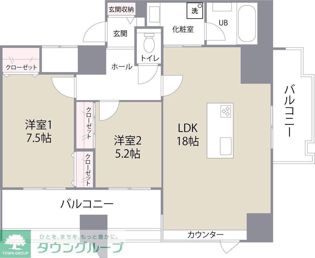 ザ クロスメント(2LDK/11階)の間取り写真