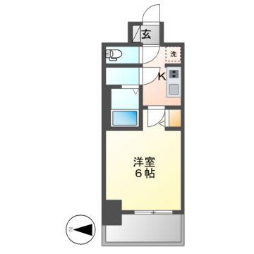 メイクス今池PRIME(1K/5階)の間取り写真