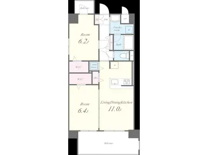 フローリッシュS1(2LDK/5階)の間取り写真