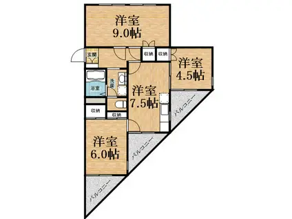 コピアスG(3DK/2階)の間取り写真