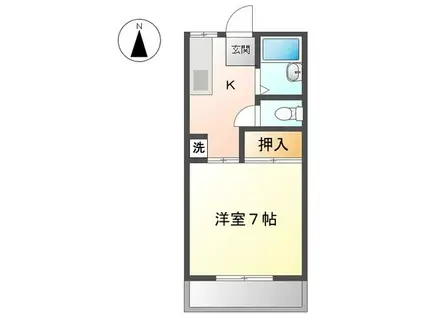 PAL音夢館(1K/2階)の間取り写真