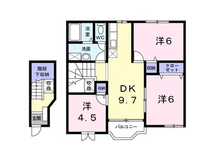 クレーデレ ドーノ ヨッシーI(3DK/2階)の間取り写真