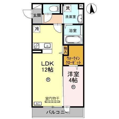 シャンドゥフルール(1LDK/2階)の間取り写真
