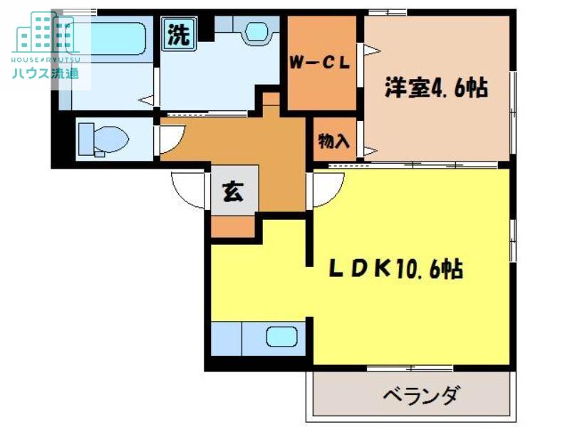 ヴェルジェ矢上(1LDK/2階)の間取り写真