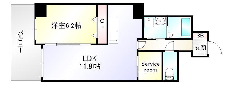 フェルト515(1SLDK/10階)の間取り写真