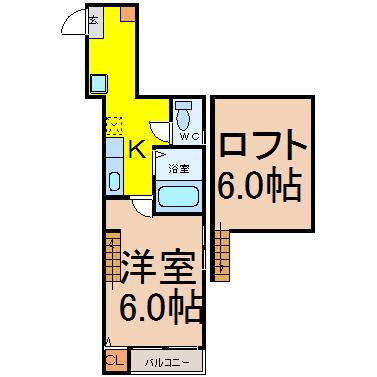 コンフォート吹上(1K/1階)の間取り写真