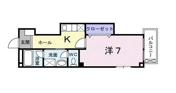 セレーノ(1K/1階)の間取り写真