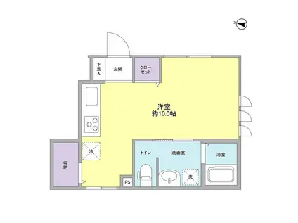 ミルクリーク桜台(ワンルーム/1階)の間取り写真
