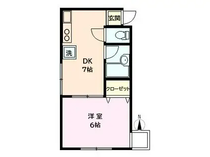 SKハイム(1DK/3階)の間取り写真