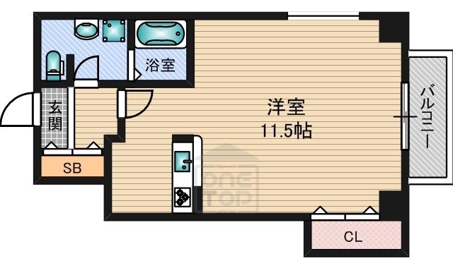 アンフィニー7緑地公園(ワンルーム/7階)の間取り写真