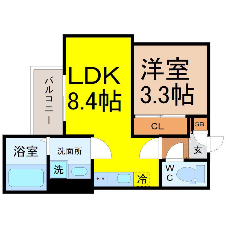 REGALEST守山III(1LDK/3階)の間取り写真