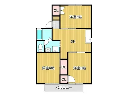 グリーンエステートC(3DK/2階)の間取り写真