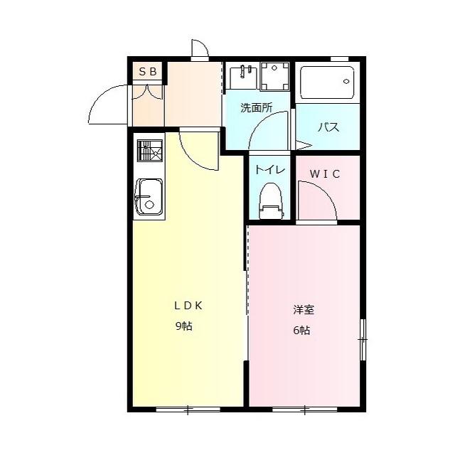 エスポワールM(1LDK/2階)の間取り写真