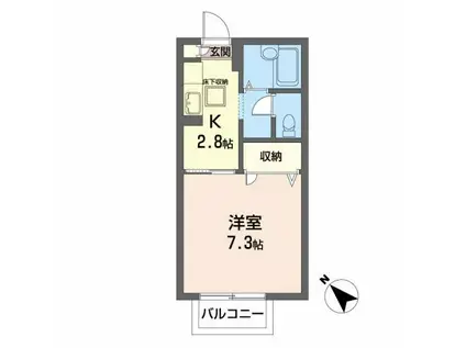 コーポTH2番館(1K/1階)の間取り写真