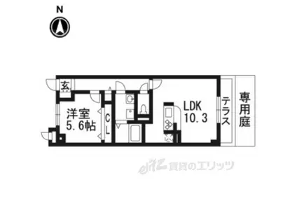 ラ・ボンボニエール(1LDK/1階)の間取り写真