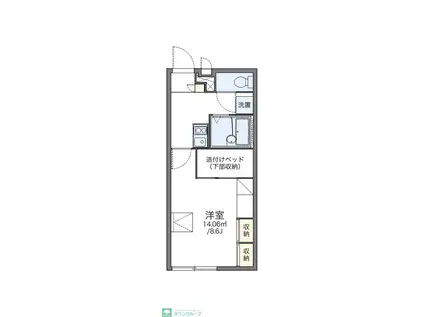 レオパレスインターハイツ(1K/2階)の間取り写真