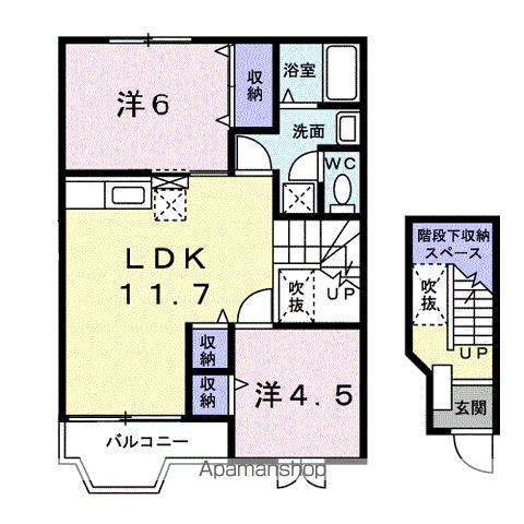 メゾン桜小路(2LDK/2階)の間取り写真
