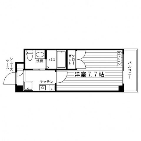 クオーレ本山(1K/1階)の間取り写真