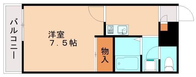 レオパレスピュアハイツ学研台(1K/1階)の間取り写真