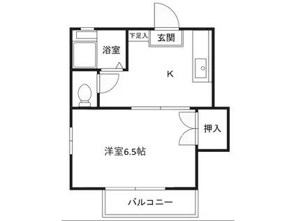 リベラルY(1K/2階)の間取り写真