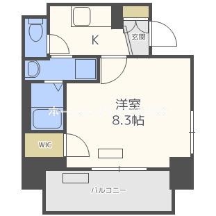 プレサンス本町ジョイス(1K/14階)の間取り写真