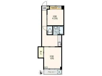 新光ハイツ(2K/3階)の間取り写真