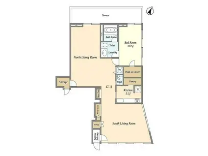 THE DOORS(1LDK/1階)の間取り写真