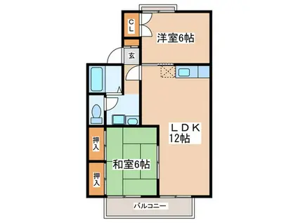 ヴルヴァール観世(2LDK/2階)の間取り写真