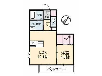 グランデ松保町(1LDK/2階)の間取り写真