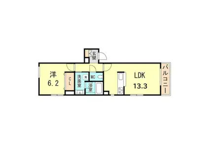 シャーメゾン プルメリア(1LDK/3階)の間取り写真