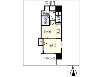 エルミナグラン(1DK/5階)の間取り写真