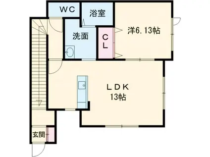 AVANCE(1LDK/2階)の間取り写真