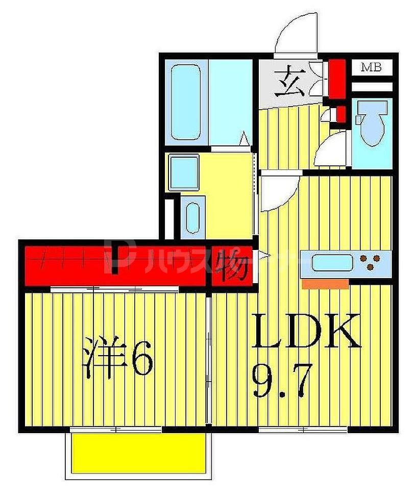 モアニおおたか(1LDK/2階)の間取り写真