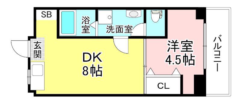 PRECIOUS ONE(1DK/2階)の間取り写真