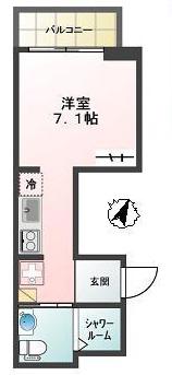 GLANZ赤塚(ワンルーム/3階)の間取り写真