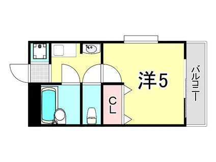 ストーンヘンジN´(1K/1階)の間取り写真