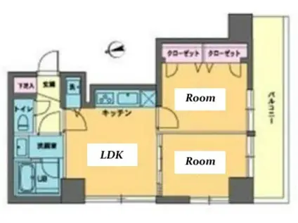 カスタリア新富町(2DK/10階)の間取り写真