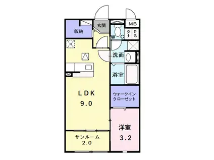 南海泉北線 深井駅 徒歩19分 2階建 築16年(1LDK/1階)の間取り写真