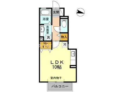 ヴィラ小山(ワンルーム/1階)の間取り写真