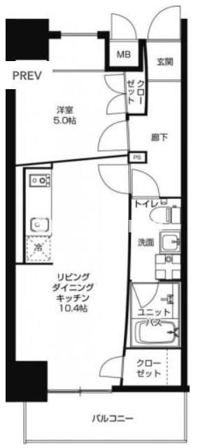 URBAN FLATS中之島(1LDK/5階)の間取り写真
