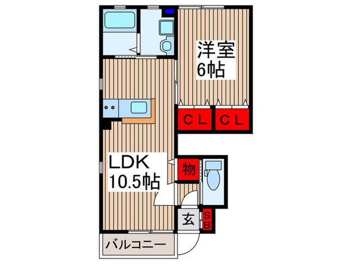 ペットケアビレッジ小手指南I(1LDK/1階)の間取り写真